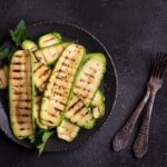 Grilled zucchini with some parsley, healthy meal