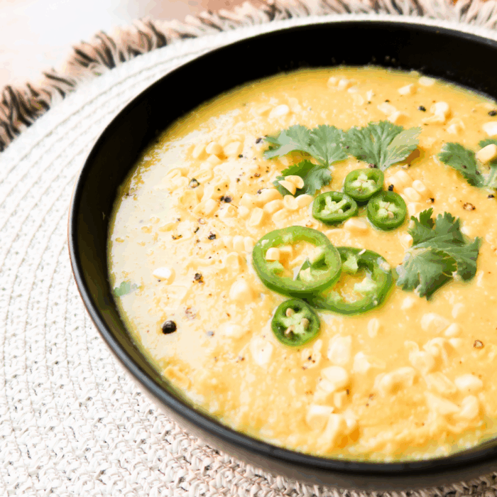 Spicy Dairy-Free Fresh Corn Soup - Shape Your Future